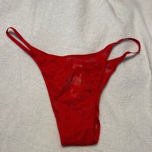 Victoria's Secret Vibrant Red Lace Panty